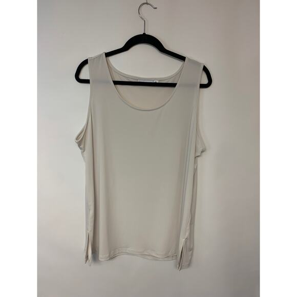 Susan Graver Womens SZ XL Beige/tan Tank Liquid Knit Basic Minimalist Basic - Picture 1 of 9